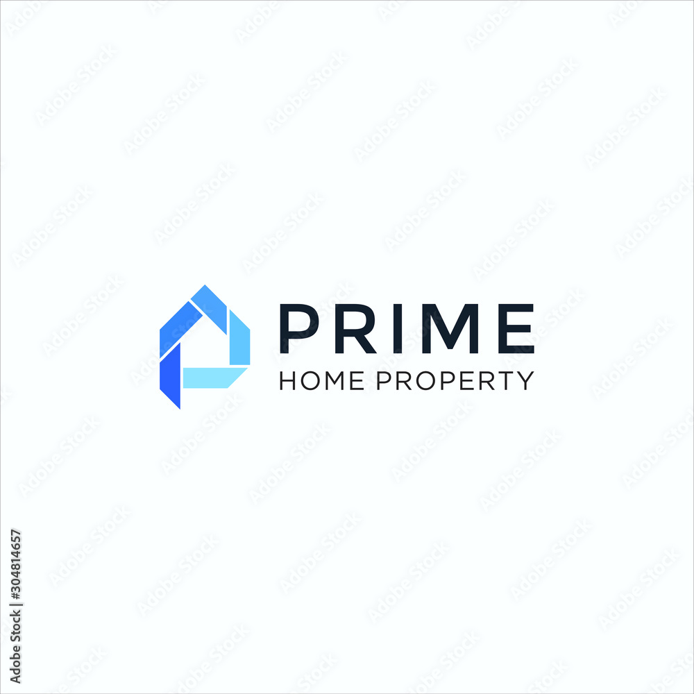 home property real estate mortgage line art logo illustration vector icon premium