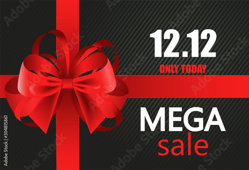 December 12 Shopping day vector. 12.12 Mega Sale banner illustration.