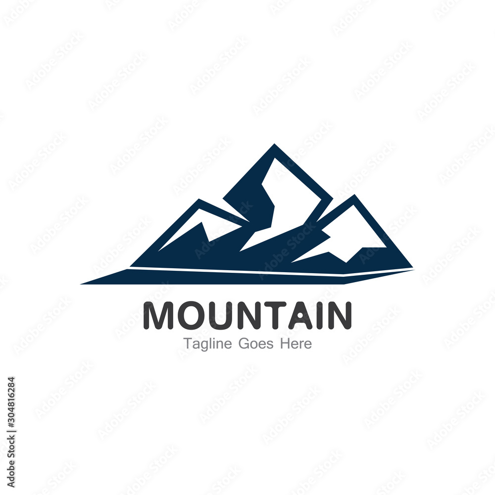 Mountain logo template, outdoor design vector illustration icon Mountain logo template, outdoor design vector illustration icon