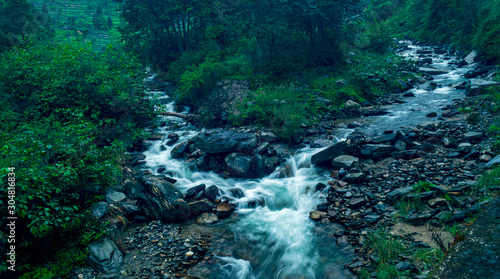 A mountain stream  Shoja  Tirthan Valley  Himachal Pradesh  India
