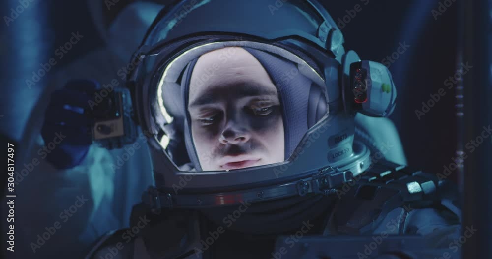 Astronaut and scientists testing spacesuit Astronaut and scientists testing spacesuit
