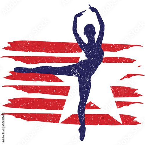 Ballet  flag, American Flag, Fourth of July, 4th of July, Patriotic, Cricut Silhouette Cut File, Cutting file