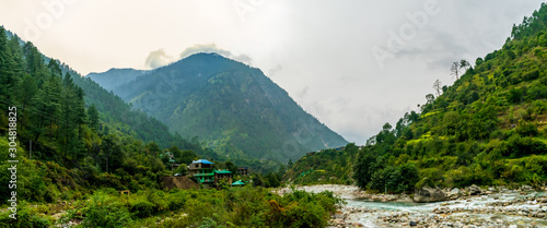 A mountain river, Gushaini, Tirthan Valley, Himachal Pradesh, India