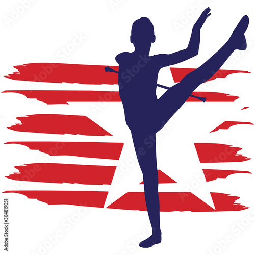 Baton Twirling   flag, American Flag, Fourth of July, 4th of July, Patriotic, Cricut Silhouette Cut File, Cutting file