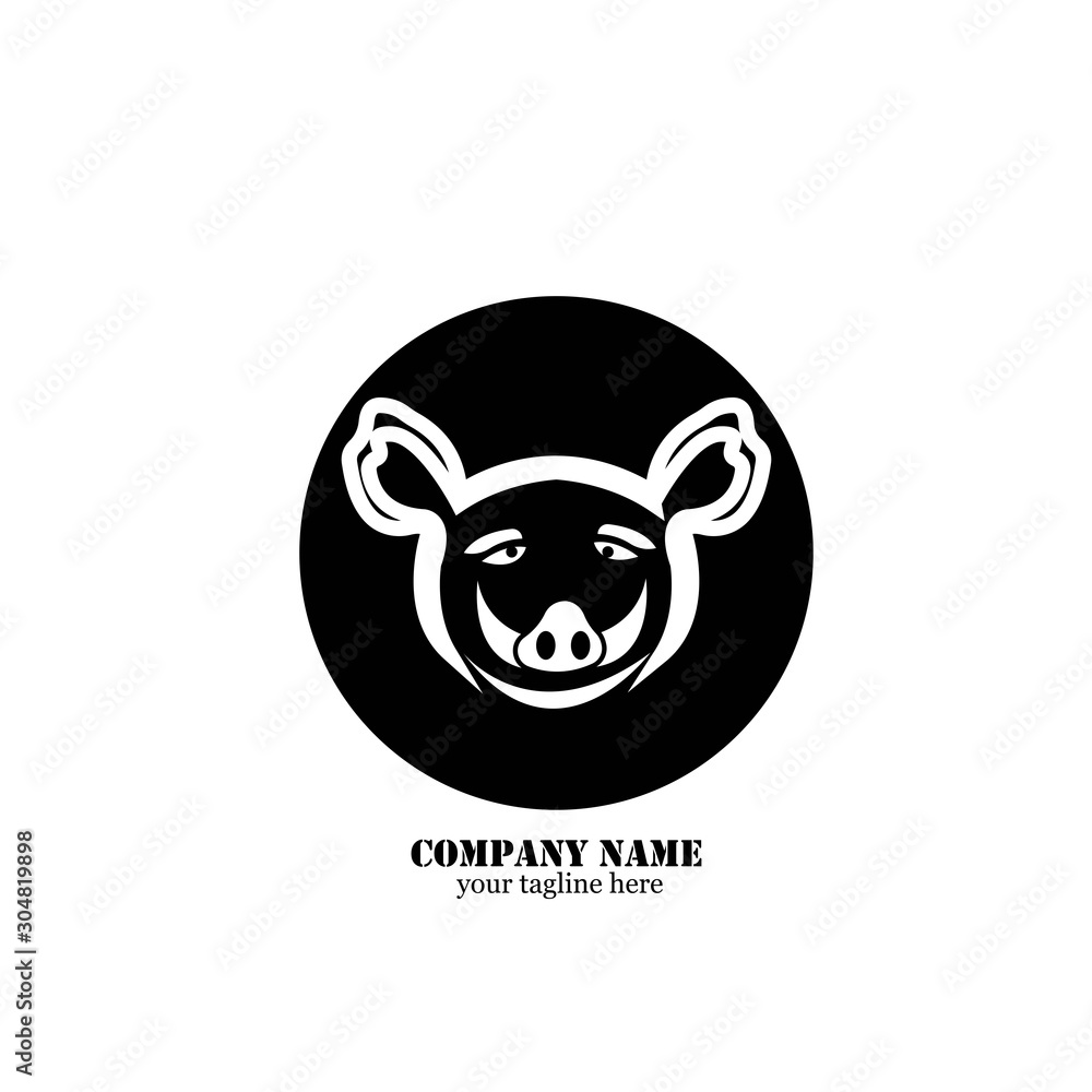 Modern Simple Pig Logo Animal Vector Symbol Modern Simple Pig Logo Animal Vector Symbol
