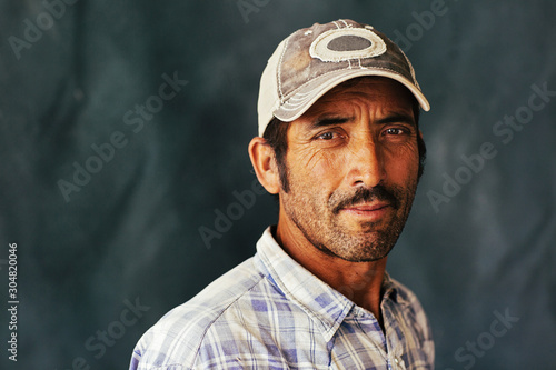 Studio portrait of construction worker