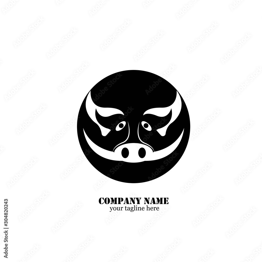 Modern Simple Pig Logo Animal Vector Symbol Modern Simple Pig Logo Animal Vector Symbol