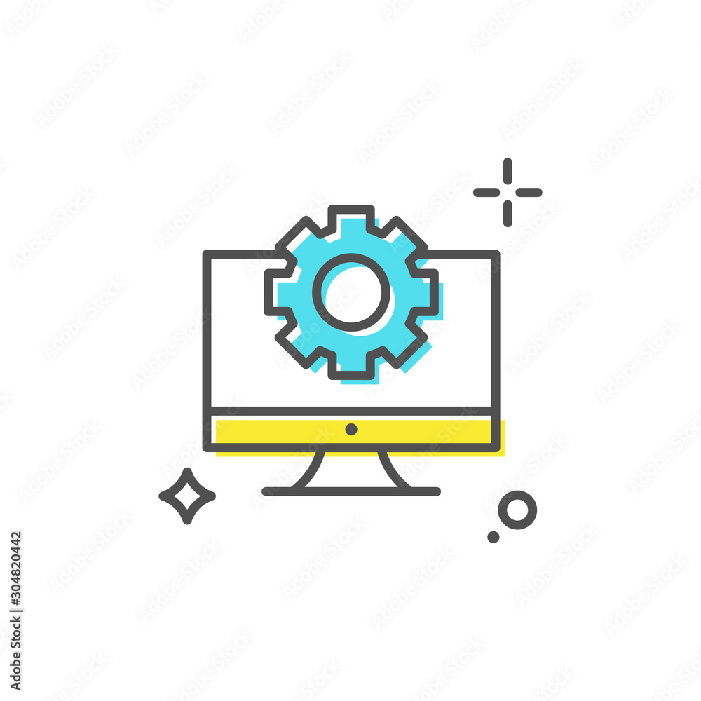 Monitor Settings Vector Icon Monitor Settings Vector Icon