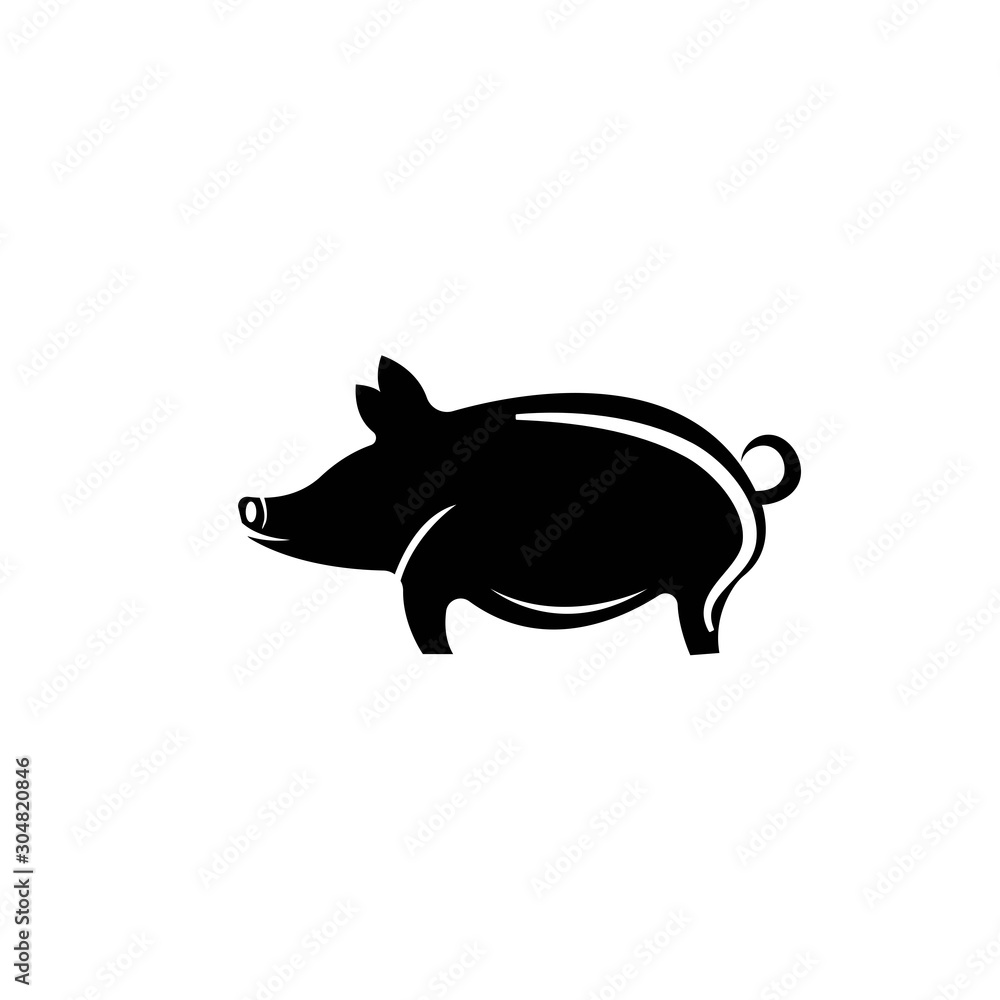 Modern Simple Pig Logo Animal Vector Symbol Modern Simple Pig Logo Animal Vector Symbol