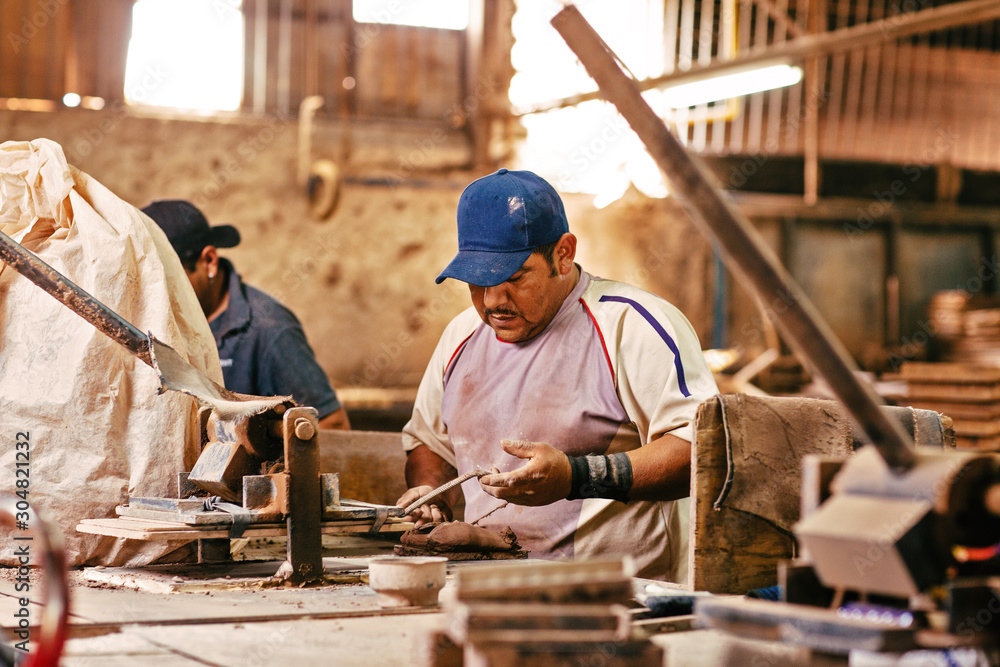 Man working in tile factory Man working in tile factory