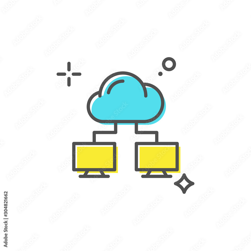 Cloud Connection Vector Icon Cloud Connection Vector Icon