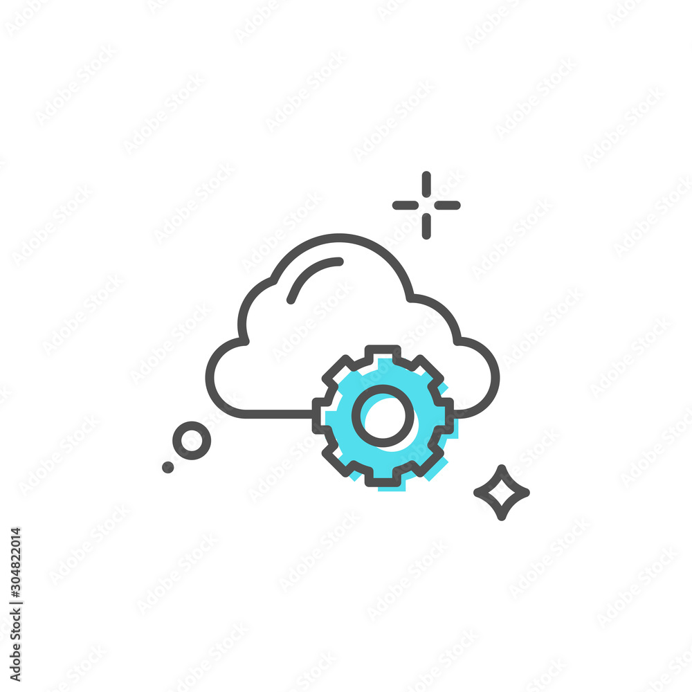 Cloud Settings Vector Icon Cloud Settings Vector Icon