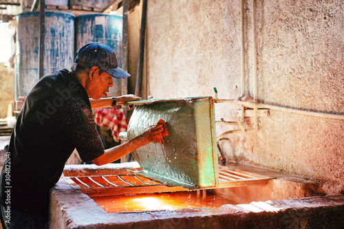 Man working in tile factory
