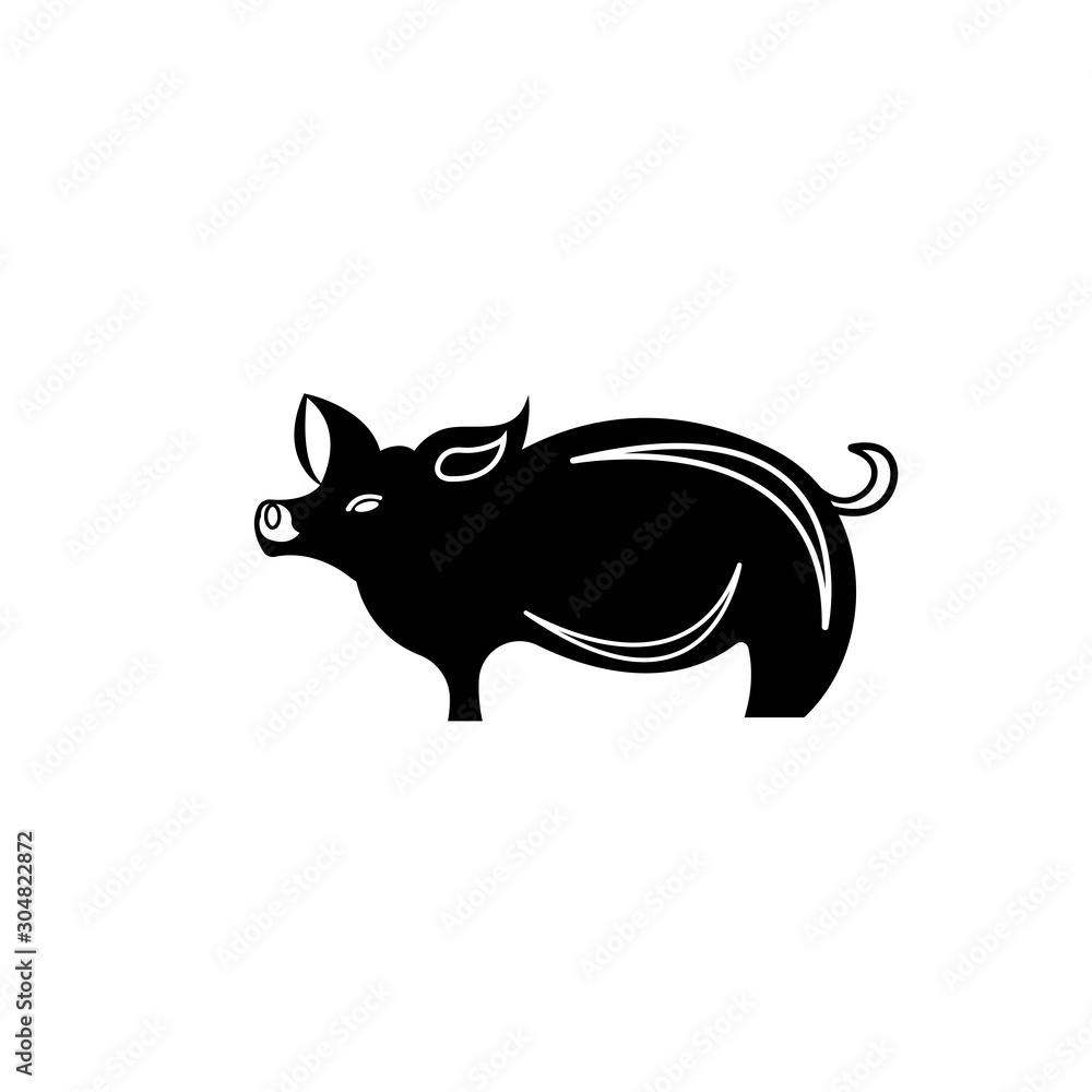 Modern Simple Pig Logo Animal Vector Symbol Modern Simple Pig Logo Animal Vector Symbol