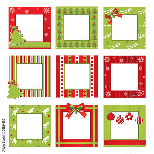 Set of Christmas border,vector christmas pattern, christmas frame picture