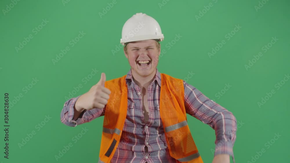 Adult Man Engineer Approving With Thumbs Adult Man Engineer Approving With Thumbs