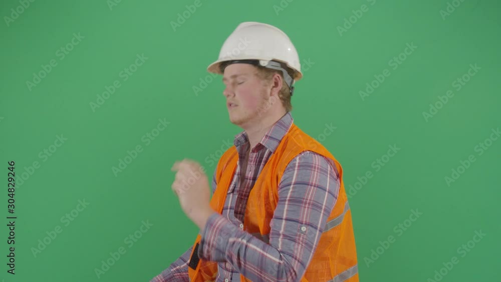 Adult Man Engineer Shooting Himself In The Head Adult Man Engineer Shooting Himself In The Head