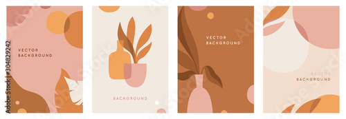 Vector set of abstract backgrounds with copy space for text - bright vibrant banners, posters, cover design templates