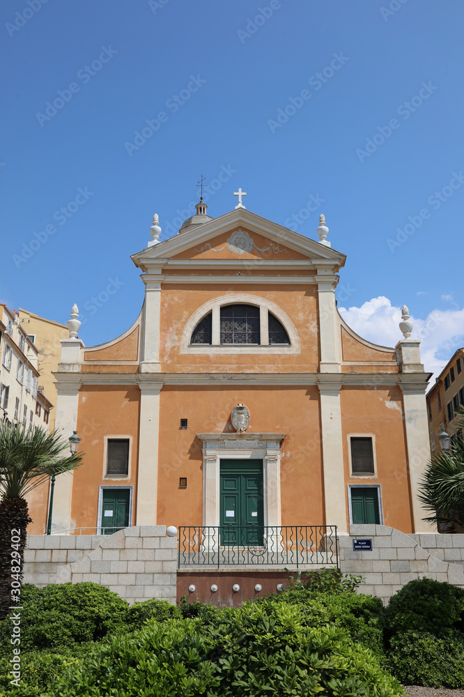 Ajaccio, France - August 25, 2019: Cathedral Ajaccio, France - August 25, 2019: Cathedral