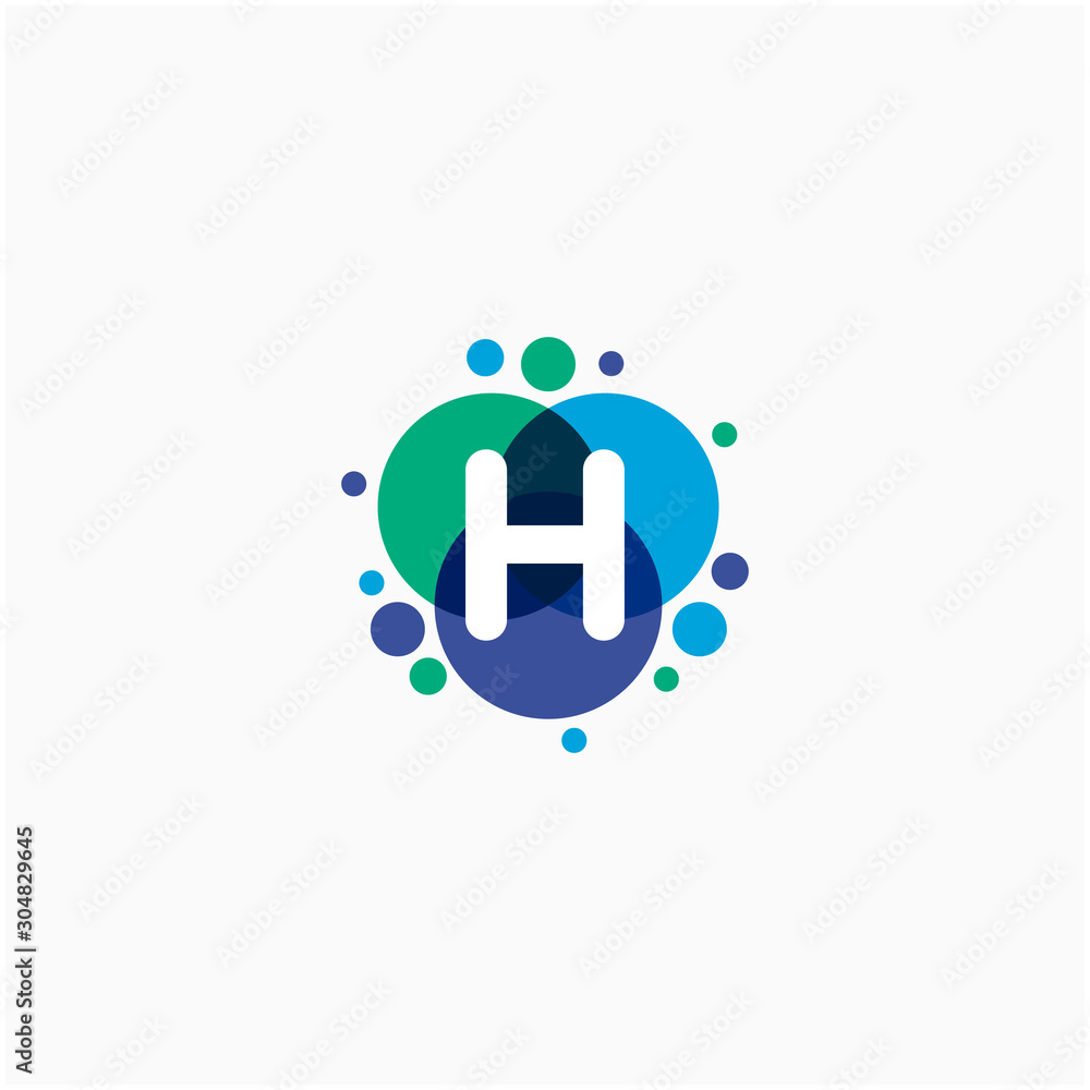 initial letter H with dot abstract logo designs. molecule Logo design , Lab Logo Design Element , Design Vector with Dots concept. - VECTOR initial letter H with dot abstract logo designs. molecule Logo design , Lab Logo Design Element , Design Vector with Dots concept. - VECTOR