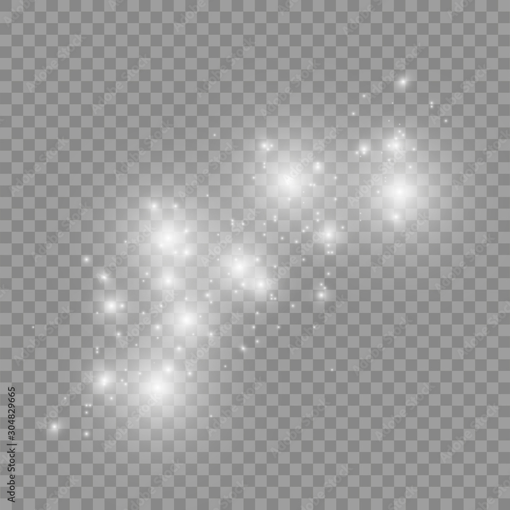 White sparks and golden stars glitter special light effect. Vector sparkles on transparent background. Christmas abstract pattern. Sparkling magic dust particles White sparks and golden stars glitter special light effect. Vector sparkles on transparent background. Christmas abstract pattern. Sparkling magic dust particles