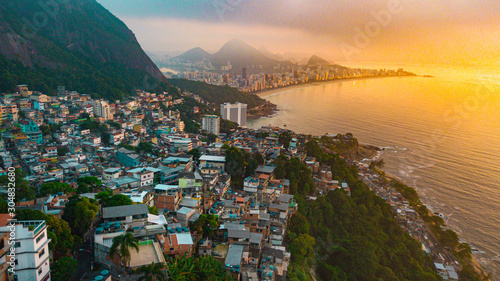 Canvastavla morro do vidigal ipanema rio de janeiro leblon brasil praia beach