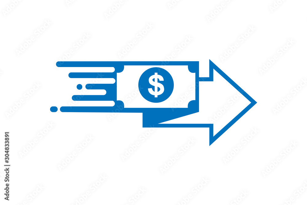 fast money transfer icon, quick money transfer icon, fast pay icon vector illustration - obrazy, fototapety, plakaty 