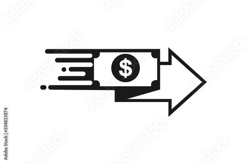 fast money transfer icon, quick money transfer icon, fast pay icon vector illustration
