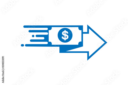 fast money transfer icon, quick money transfer icon, fast pay icon vector illustration
