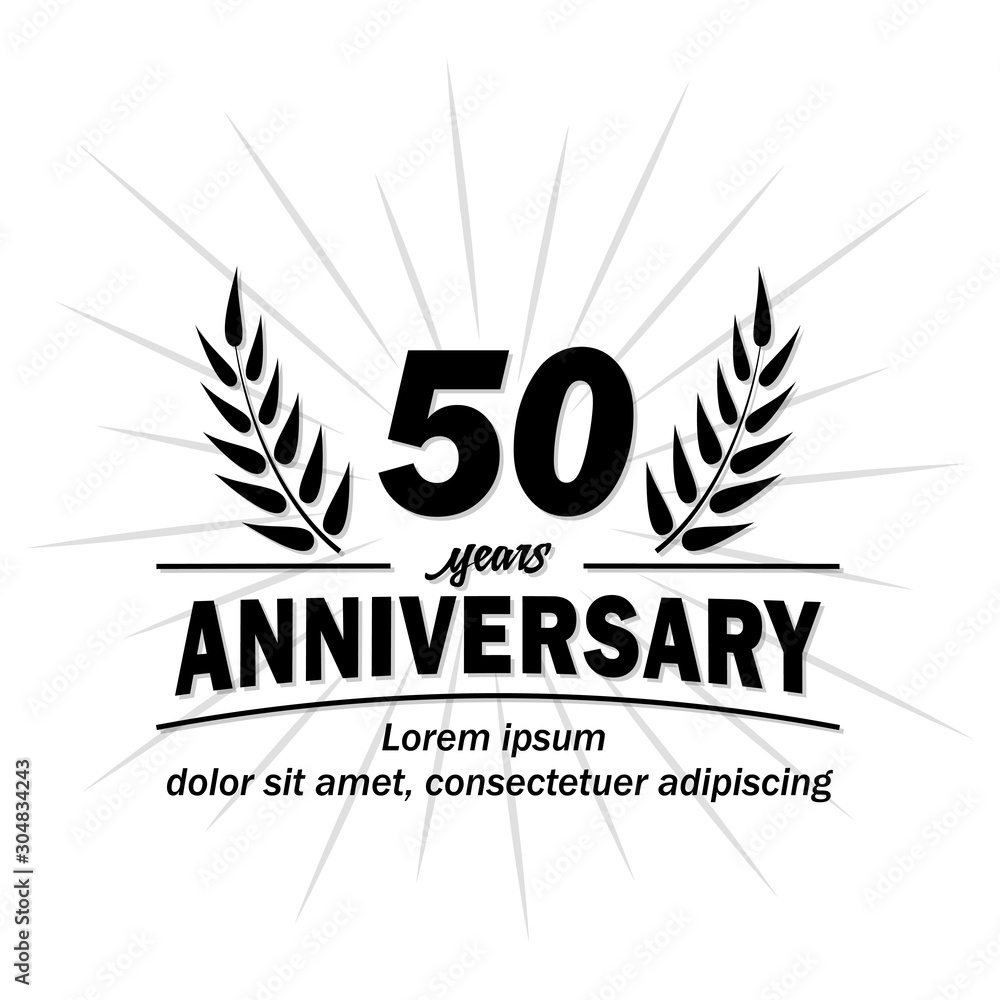 Vecteur Stock 50 years logo. Fifty years anniversary vector and Vecteur Stock 50 years logo. Fifty years anniversary vector and