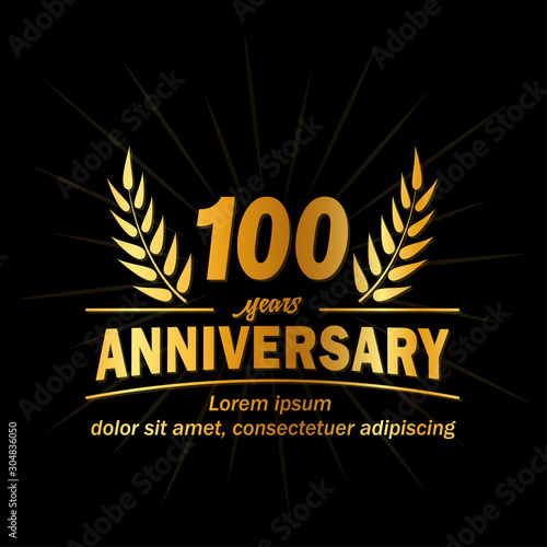 100 years logo. One hundred years anniversary vector and illustration design template.