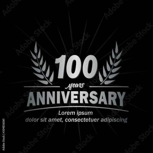100 years logo. One hundred years anniversary vector and illustration design template.
