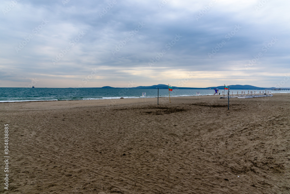 Beach on a cloudy day in Varna