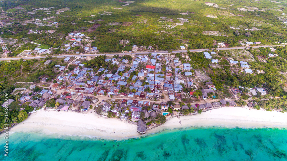 african local settlement at jambiani, Zanzibar