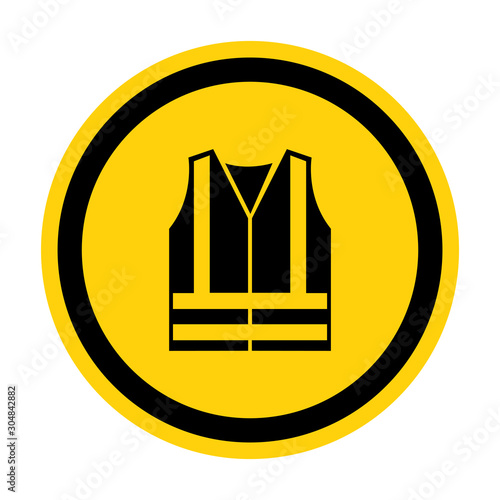 PPE Icon.Wear High Visibilty Clothing Symbol Sign Isolate On White Background,Vector Illustration EPS.10