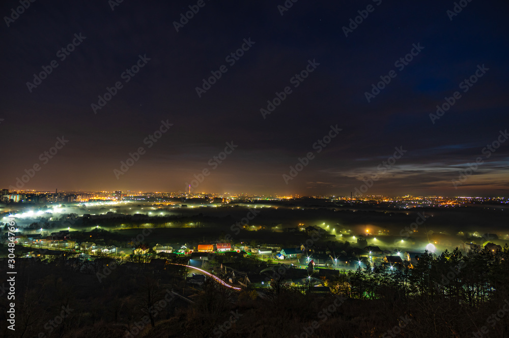 City lights in the fog City lights in the fog