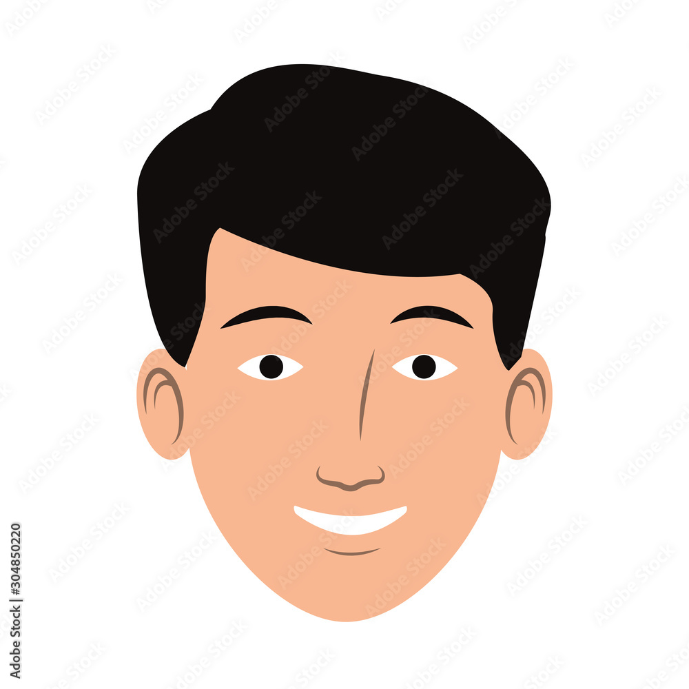 man face smiling icon, flat design man face smiling icon, flat design