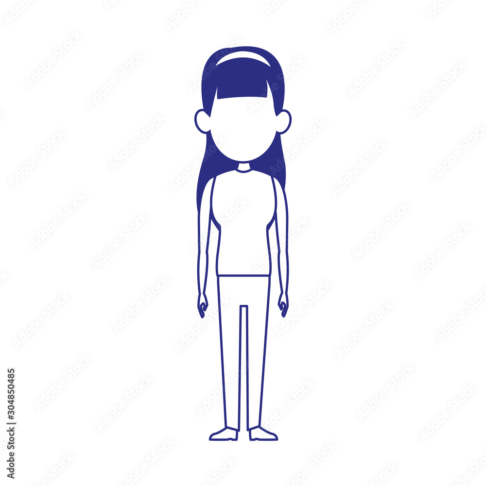 young woman standing icon, flat design young woman standing icon, flat design
