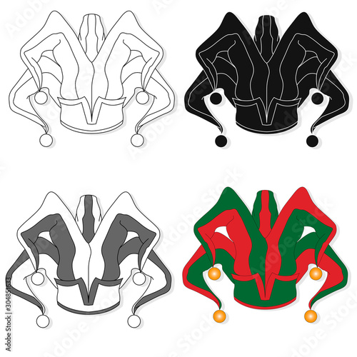 Jester hat vector image solated on white background...