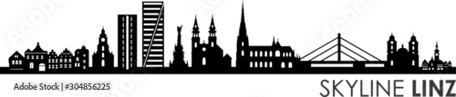 Linz City Skyline Vector Silhouette