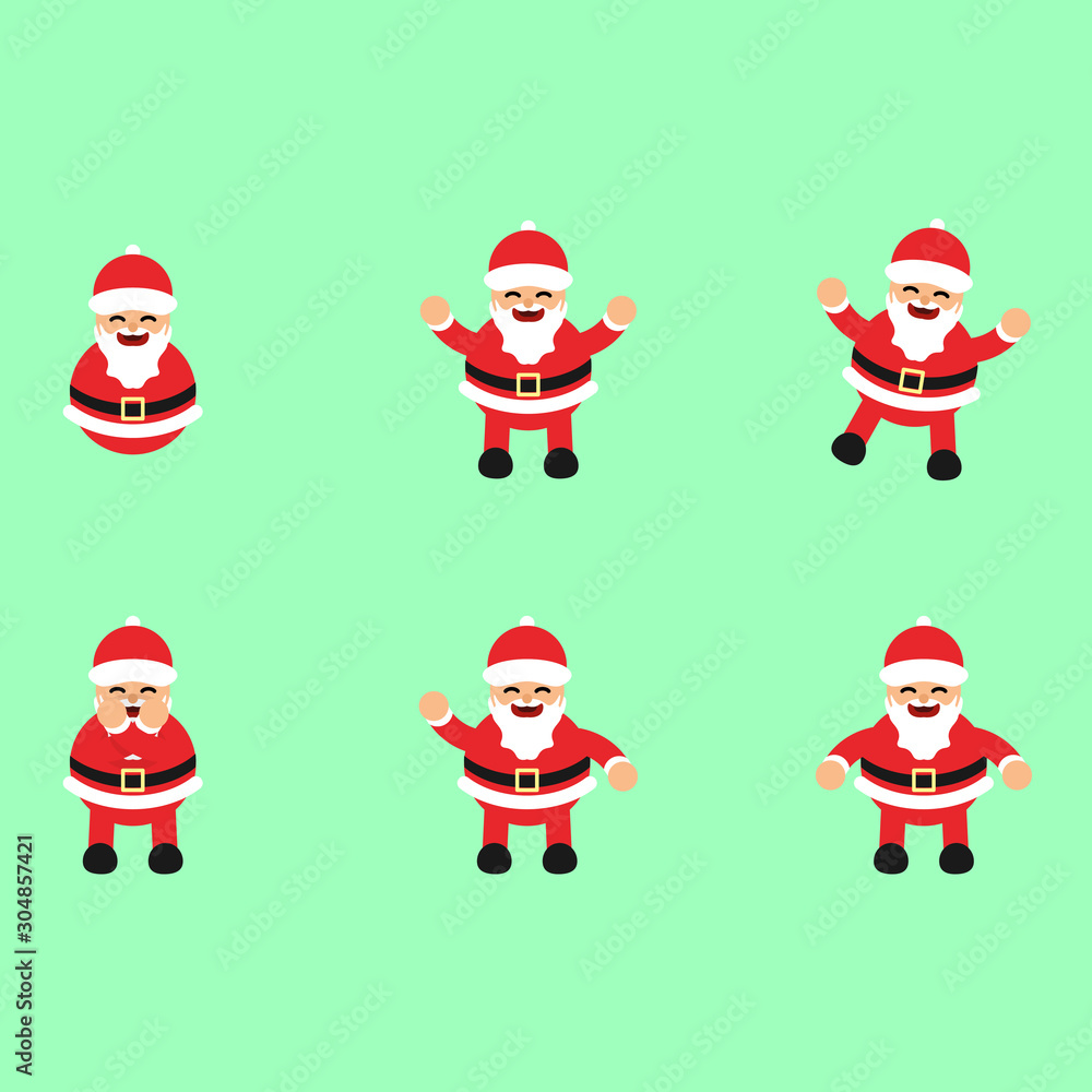 Fototapeta premium Collection of Christmas Santa Claus. Christmas vectors.