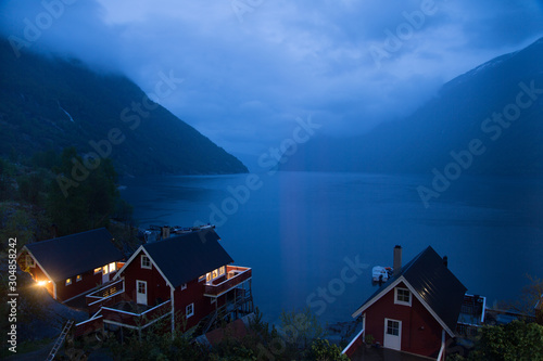 Norway fjord at blue hour