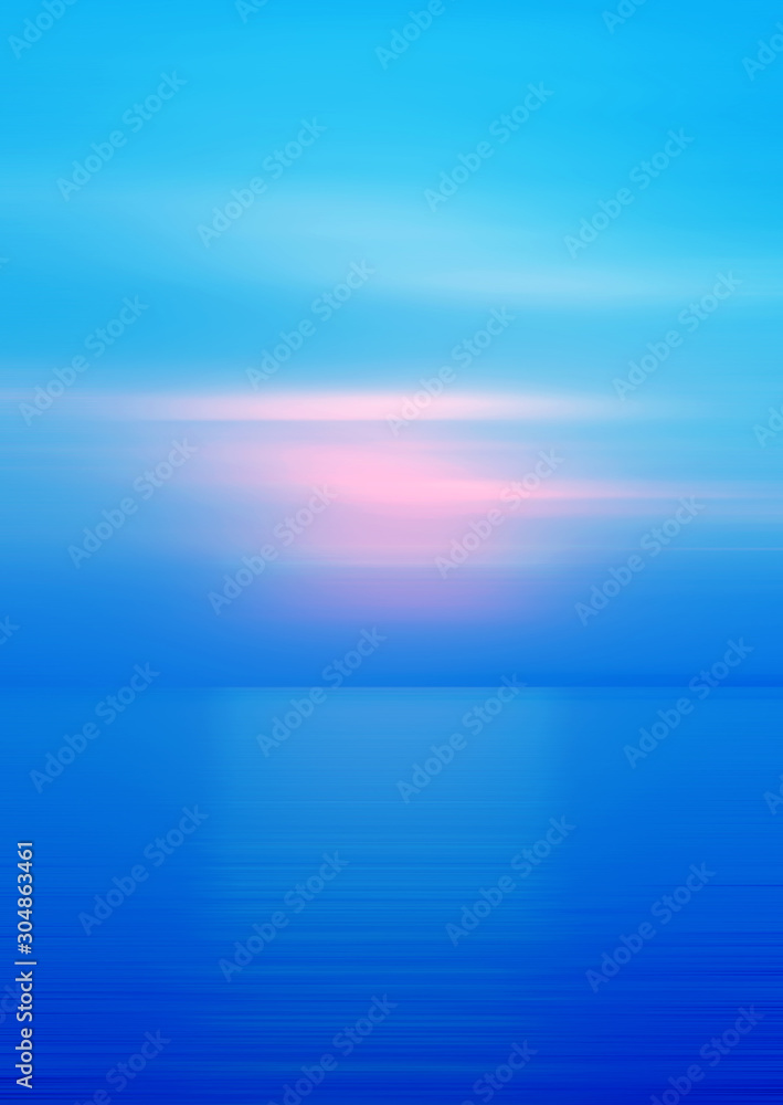 Abstract background motion blur sunset on the sea