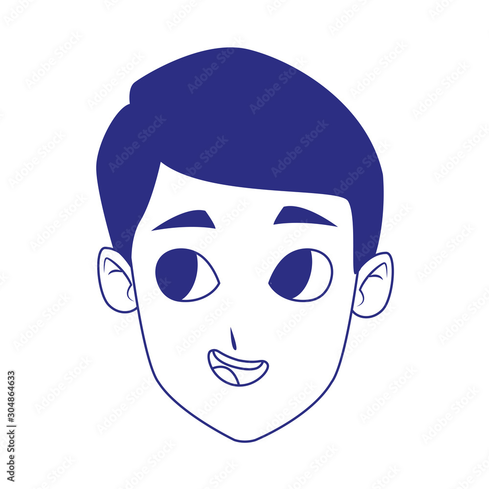 cartoon happy man face icon cartoon happy man face icon
