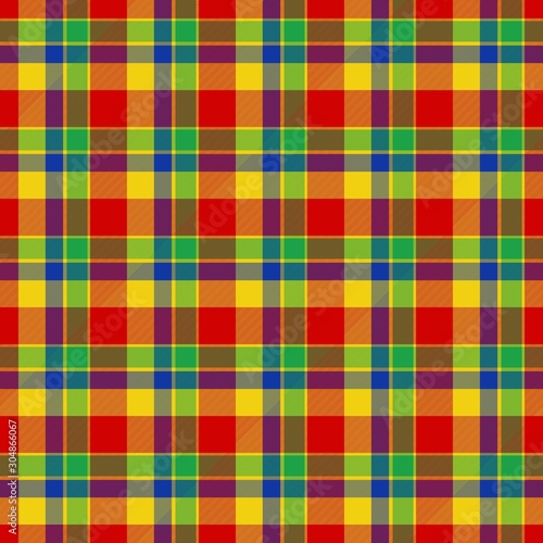 Warm autumn toned colorful tartan seamless design pattern