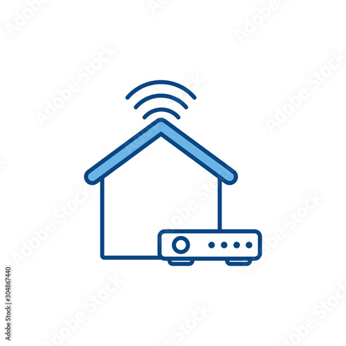 router signal home internet line and fill