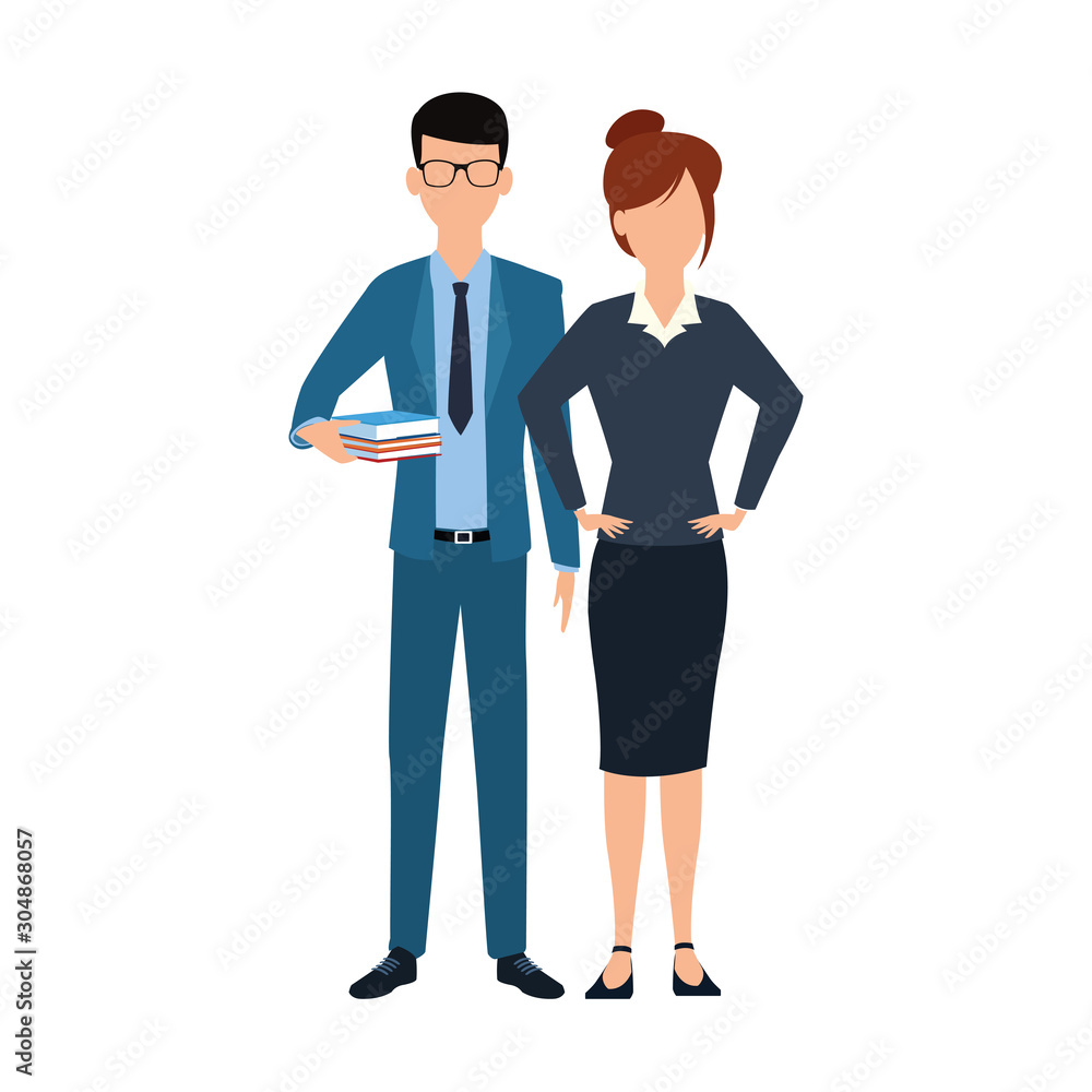 businesswoman and businessman standing icon businesswoman and businessman standing icon