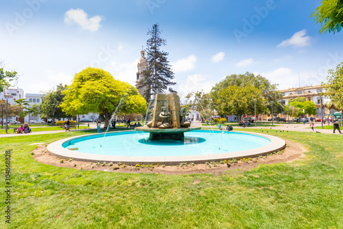 Chile La Serena fountain in the park of citizenship photo