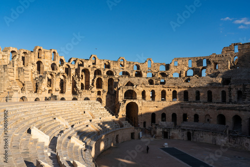 Amphitheatre of El Jem is an oval amphitheatre in the modern-day city of El Djem, Tunisia