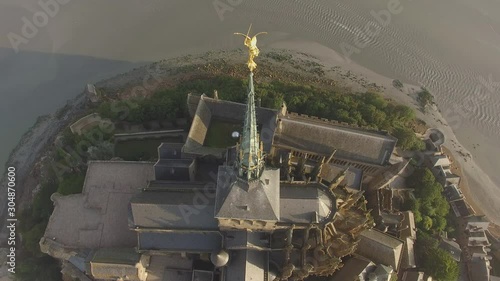 Le Mont-Saint-Michel, Normandie, France aerial shot